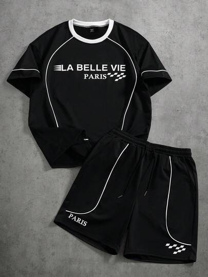 PAVTROS Men's Dropped Shoulder Short Sleeve Loose Casual Fashion Round Neck T-Shirt, Summer