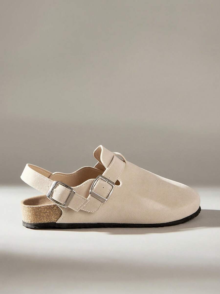 Solecia 女士平底软皮一脚蹬鞋，舒适百搭，适合通勤。 - 灰色 - 查看 1