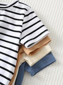 Cozy Pixies 4件套男婴柔软针织圆领长袖套头衫套装 - 藍色 - 查看 4