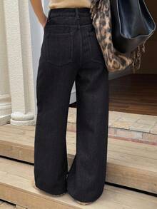 DAZY Women's Straight Leg Casual Thermal Lined Jeans - Black - View 4