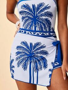 Travachic 女士度假沙滩椰树印花泳衣套装 - 彩色 - 查看 7