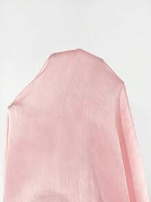 大码女式圆领泡泡袖珍珠装饰撞色荷叶边纯色优雅休闲衬衫，适合通勤、度假、音乐节、母亲节、独立日、返校季、春夏秋冬四季穿着。 - 粉色 - 查看 7