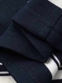 DAZY 女童圆领条纹休闲舒适家居服 - 黑與白 - 查看 3