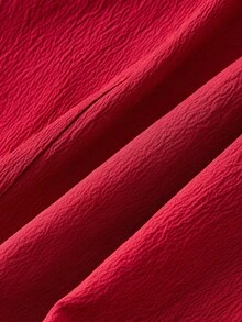 SHEIN MOD 红色约会之夜连衣裙，褶皱胸部系带侧吊带连衣裙 - 紅色 - 查看 10