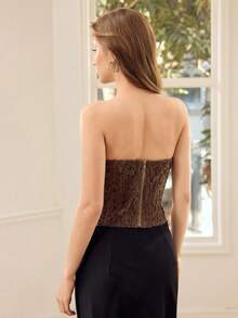 MOTF PREMIUM WOMEN'S SEXY LACE STRAPLESS TOP - Army Green - View 3