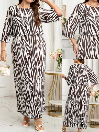 Reflora Plus Size Women Zebra Print Round Neck Casual Vacation Date Dress Office Attire For Women Work Outfits For Women Work Tops For Women Formal Dress For Women Carnival Costume Carnival Women Look 2026 Women Carnival Costume Carnival Outfit Carnival Costume For Women Women's Carnival Costume Spring Outfits For Women Spring Outfit Women Spring Break Outfits Summer Outfits For Women Summer Clothes Summer Vacation Outfits Summer Outfits For Woman Summer Clothes Women Elegant Dresses For Women Elegant Dress For Women Elegant Dresses For Party Elegant Dress Women Floral Dress Floral Dresses For Women Flower