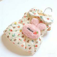 PETSIN 兔子背包、棉质裙子、狗狗衣服、猫咪泰迪熊、宠物毛绒玩具、小型犬、博美犬、秋冬季 - 彩色 - 查看 13