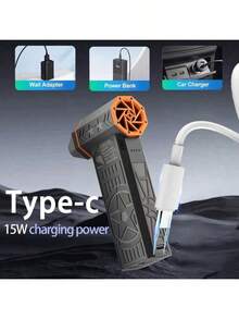 High-Speed Strong Airflow Turbo Jet Fan, Knob-Style Speed Adjustment, Suitable For Dusting, Snow Blowing, Leaf Blowing On Computers, Cars, Etc., - Multicolor - View 6