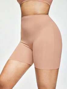 Solid Color High Waist Seamless Shapewear Shorts - Baby Pink - View 4