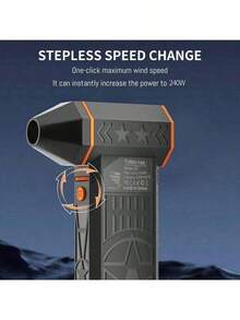 High-Speed Strong Airflow Turbo Jet Fan, Knob-Style Speed Adjustment, Suitable For Dusting, Snow Blowing, Leaf Blowing On Computers, Cars, Etc., - Multicolor - View 4