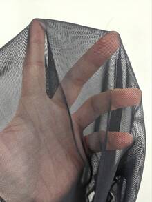 Zestiva 女士夏季度假沙滩休闲三件套：黑色抹胸露脐上衣、配套黑色泳裤和透视V领罩衫 - 黑色 - 查看 6