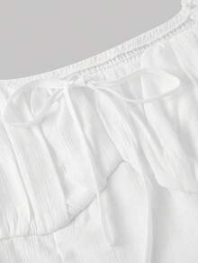 SHEIN MOD Áo kiểu nữ tay phồng màu trơn thanh lịch, mùa xuân/hè, áo kiểu sang trọng cho nữ, ngày lễ, kiểu công chúa, áo kiểu trang trọng, kiểu cướp biển, kiểu Victoria, cổ điển, vintage, lễ hội, tiệc vườn, hẹn hò, dã ngoại, tiệc tùng, dạ hội, phong cách Boho, kiểu miền Tây, áo corset trắng, phong cách Cottagecore - trắng - Xem 6