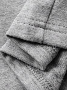 DAZY 女士蕾丝拼接休闲宽松裤 - 灰色 - 查看 7