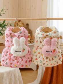 PETSIN 兔子背包、棉质裙子、狗狗衣服、猫咪泰迪熊、宠物毛绒玩具、小型犬、博美犬、秋冬季 - 彩色 - 查看 3