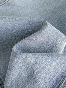 Elamini 女士休闲无袖牛仔外套，夏季 - 藍色 - 查看 6