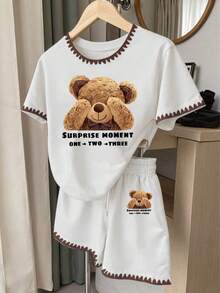 Resyla 2pcs "Dramatic" Sarcastic Slogan Funny Print Women's Casual Outfit, Suitable For Everyday Wear - Multicolor - View 1