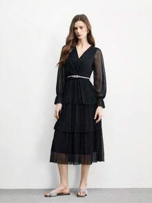 CUCCOO BIZCHIC 女士银色网眼简约平底鞋，优雅休闲，舒适易穿，适合工作、通勤、约会、正式场合等各种场合。 - 深銀色 - 查看 9