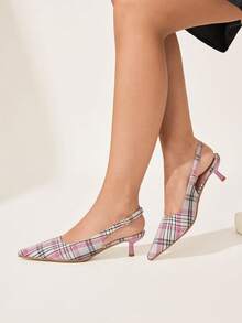 CUCCOO CHICEST 女士时尚优雅格子高跟鞋，适合圣诞派对 - 多色4 - 查看 2
