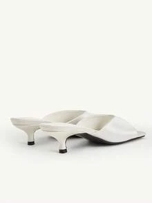 CUCCOO CHICEST Open Toe Heeled Mules Back To School Shoes College Student Shoes Spring Shoes Spring Break Easter For Christmas Valentine's Day Elegant Shoes - Off-white - View 9