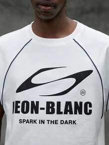 NEON BLANC Áo thun nam tay ngắn dáng rộng, màu trắng phối họa tiết nhuộm loang tương phản. - trắng - Xem 7
