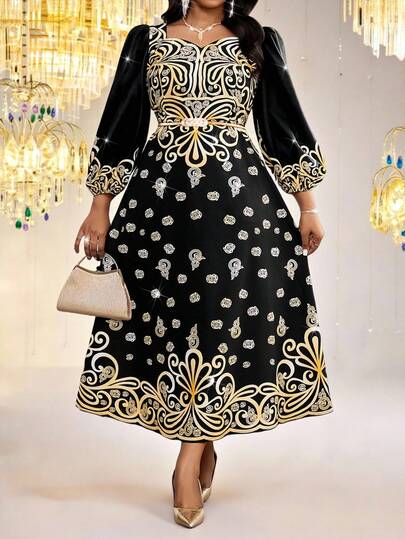 SHEIN Lady Spring And Summer White Dress Plus Size Women Floral Print Cinched Waist Pleated Waist Elegant Cocktail Party Dress Vacation Outfits Women Elegant Dress For Women Birthday Dress Wedding Guest Dress For Women Summer Dress Valentine's Day Carnival Costume Elegant Floral Dress Women Garden Party Beach Dress Garden Party Dress Wedding Party Dress Floral Dress Tea Party Dress Floral Midi Dress Elegant Belted Dress Floral Print Midi Dress Women's Elegant Floral Dress Designer Dresses For Women Luxury Dress For Women Turkish Dress Kurti For Women