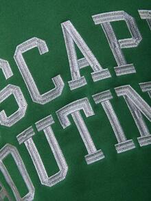 SURIMA 女士休闲简约印花圆领宽松加厚卫衣 - 墨綠色 - 查看 6