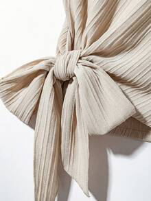 Chikora Plus Size Solid Color Minimalist Round Neck Short Sleeve Top And Pants 2 Pieces Set Mother Of The Bride Dresses For Wedding,2026 New,Suitable For Every Occasion - Apricot - View 5