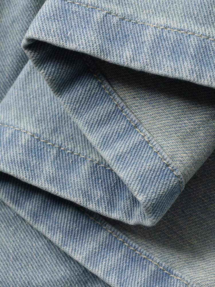 Young Girl' Denim Pinafore Dress, Korean Style, Spring/Summer