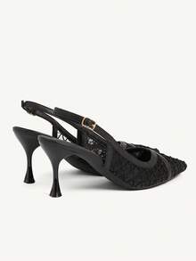 CUCCOO CHICEST 女士尖头搭扣设计时尚优雅高跟鞋 - 黑色 - 查看 9