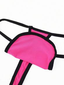 1pc Fashionable Alluring Magenta Fabric Slip-On Sexy Men's Underwear - Hot Pink - View 8