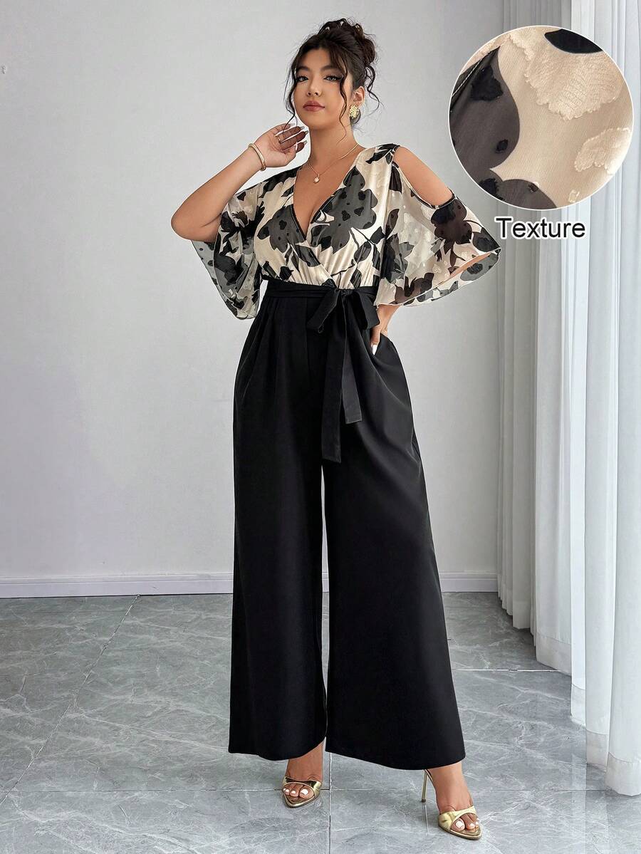 Elenzga Women's French Elegant Ruffle Jumpsuit, Casual Daily Romper, Graceful Outerwear - Multicolor - View 1