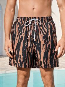 Manfinity VDAYZ Men's Beach Holiday Print Drawstring Pocket Beach Shorts Couple Swim Sets Matching Swimsuits Couple Bathing Suit Set His And Her Swim Suit Set Swimwear Set - Multicolor - View 4