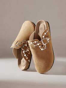 Solecia Women's Slip-On Flat Shoes Soft Leather Comfortable Commuter Versatile Style - Brown - View 2