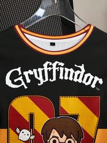 HARRY POTTER X SHEIN Women's Cartoon Figure Graphic Round Neck Short Sleeve T-Shirt - White - View 4