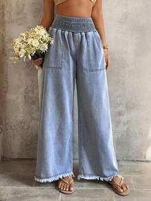 Selenza Jeans de mezclilla de unicolor casual para uso diario de mujer - Azul - Ver 4