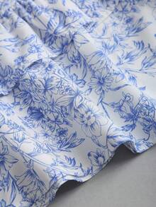 Olithes Falda de mujer casual de vacaciones de primavera/verano, estilo dulce de niña, diseño de volantes irregulares multicapa, plisada, con lazo en la cintura - Azul - Ver 5