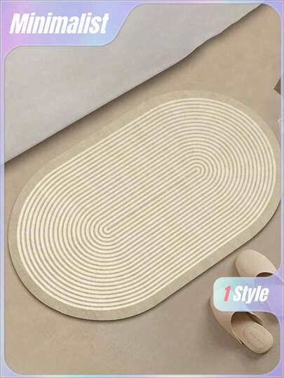 SHEIN Alfombra de baño de barro de diatomeas, alfombra de baño extra suave y absorbente, alfombra antideslizante de secado rápido para el piso del baño, bañera y ducha