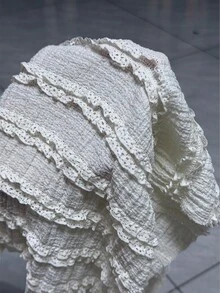 Sweetra Women's Asymmetric Hem Elegant Sexy Textured Blouse - Apricot - View 7