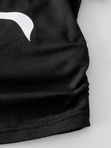 SHEIN 2件套 女童蝴蝶领直筒牛仔裤和短袖T恤 - 彩色 - 查看 6