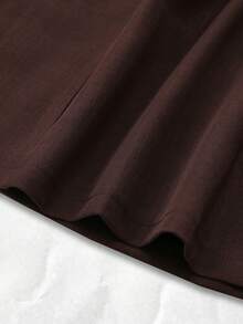 Olithes 复古时尚露肩抹胸上衣搭配直筒休闲裤，时尚又显瘦 - 棕色 - 查看 4