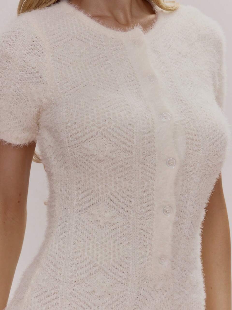 Button Through Knit Pattern Fitted Crewneck Romper Cute Girly Sexy Spring Winter Going Out Daily Sugar Swizzle