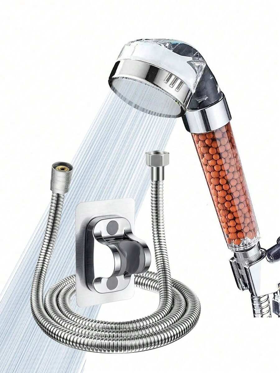 Głowica prysznicowa z filtracją jonów ujemnych, filtr filtracyjny, wysokociśnieniowy, oszczędzający wodę natrysk, ręczna głowica prysznicowa do suchej skóry i włosów, wystrój łazienki, wystrój jesienny, akcesoria łazienkowe - Wielokolorowe - Zobacz 1