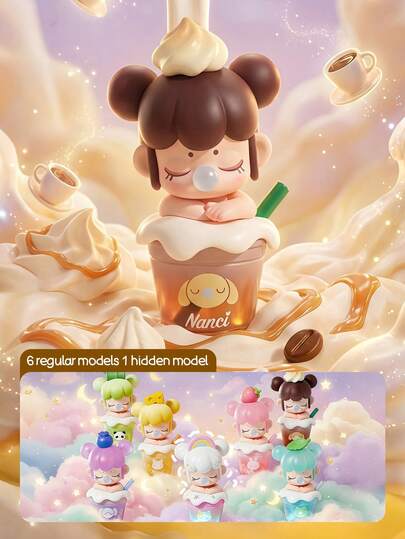 POKOJA LAND POKOJA LAND Blind Box(Non-Plush Filling),Nanci Bubble Tea & Dessert Blind Box Figures - 7 Total Models (6 Regular + 1 Hidden), ABS Collectible Toys With Beverage/Dessert Cup Accents, Thoughtful Gift For Friends & Family, Unique Decor For Kitchen/Desk Displays, Adorable Pastel Character Set For Figurine Collectors & Bubble Tea Enthusiasts
