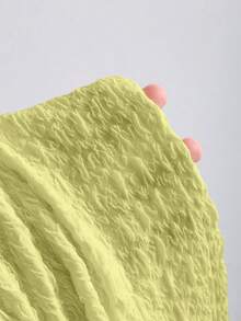 Sweetra 法式甜心露背系带提花纹理镂空金属装饰褶皱修身女式背心 - 綠色 - 查看 5