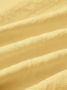 SHEIN MOD Đầm dạ hội cỡ lớn, đầm dự tiệc có tay, đầm nữ tay loe thắt eo. - Màu vàng - Xem 4