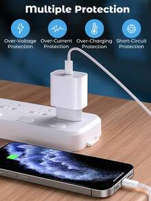 Teckwe EU Fast Charger, Portable Charger, 20W USB C Charger Block ,Travel Plug PD Power Adapter For Phone 17/16e/16/16 Pro/16 Pro Max/16 Plus/15/15 Pro/14/14 Pro/13 Pro Max/13/12/Mini/XS/XR/X/SE, Android - EU C Type Plug(220-240V) - View 3