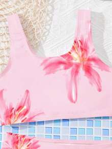 SHEIN 少女碎花比基尼套装，海滩度假风 - 彩色 - 查看 6