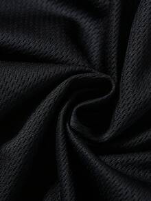 SHEIN Bolty 1 件装青少年男童图案抽绳腰网眼短裤，适合上学、春季穿着、青少年男童服装、青少年男童外套、春季返校季 - 黑色 - 查看 4