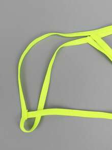 1pc Fashionable Charming Yellow Hollow Mesh Sexy Briefs For Men - Yellow - View 6