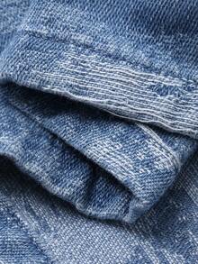 DAZY Bộ đồ nam mùa hè, phong cách thường ngày, thích hợp đi nghỉ mát, dạo phố, đi làm, gồm áo sơ mi ngắn tay và quần short denim. - Màu xanh lam - Xem 7